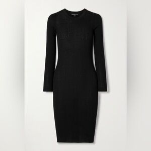 James Perse Long Sleeves‎ Crew Neck Ribbed Black Dress Size M